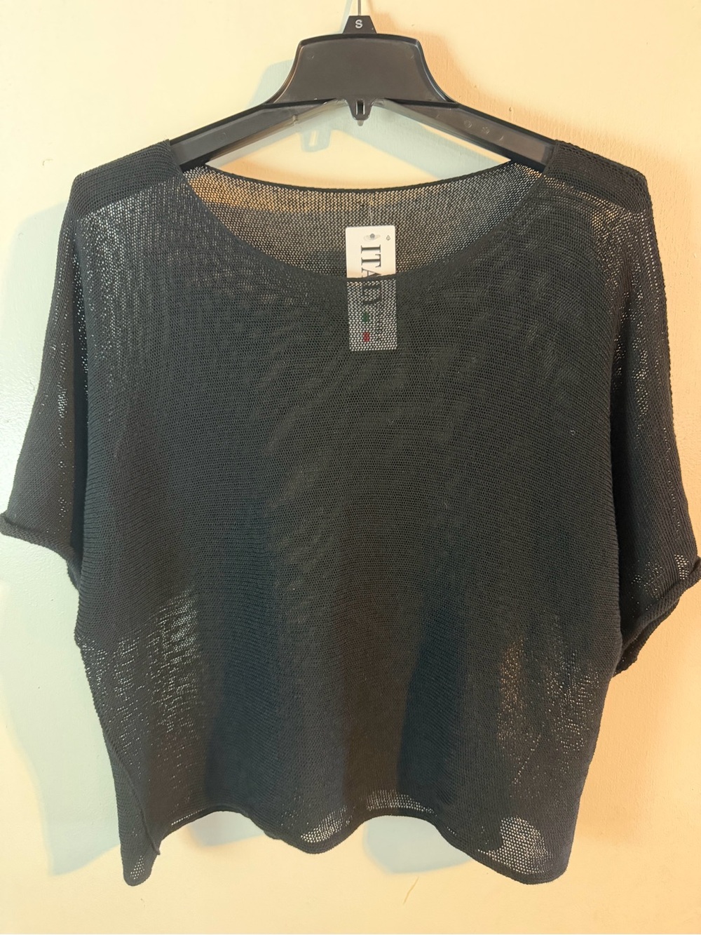 Brand New with tags Moda Black Sheer Knit Top